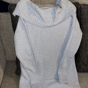 New York & Company Light blue Cowl Neck Sweater